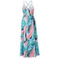 thumbnail image 4 of Inkach Women'S Asymmetrical Maxi Dress Casual V Neck Summer Floral Sleeveless Dresses, 4 of 6