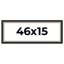 46x15 Frame Black Real Wood Picture Frame Width 2.25 Inches | Interior Frame Depth 0.5 Inches |