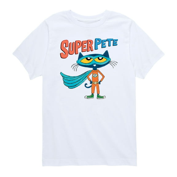 Pete The Cat - Super Pete Wcape - Toddler And Youth Short Sleeve Graphic T-Shirt