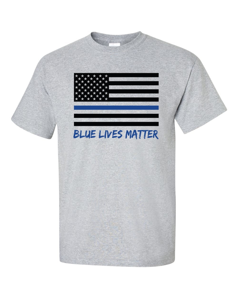 Thin Blue Line Men's Distressed American Flag Dry Wicking Tee Athletic T-Shirt 
