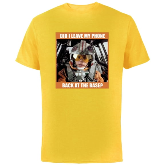 Star Wars Luke Skywalker Did I Leave My Phone Funny Meme - Short Sleeve Cotton T-Shirt for Adults - Customized-Yellow