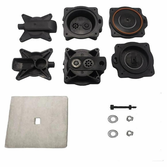 Hiblow HP-100 HP-120 Septic Air Pump Diaphragm Rebuild Repair Kit - 80PD000040 Part Number, Black ABS+Sponge Material, Complete with Air Valves and Mounting Accessories for Aftermarket Replacement,