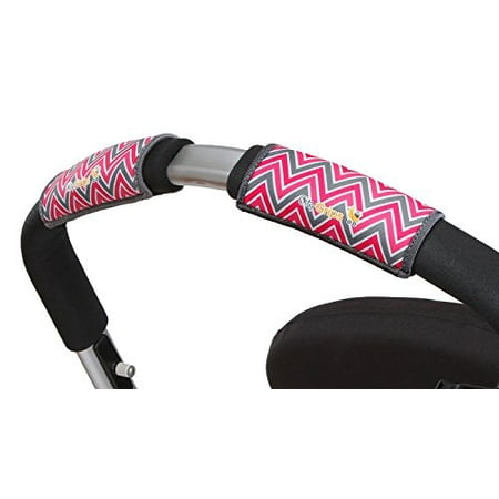 CityGrips Small Single Bar Grip Sleeve Covers for Stroller, Pram, and Buggy Handlebars - Chevron Baby Pink