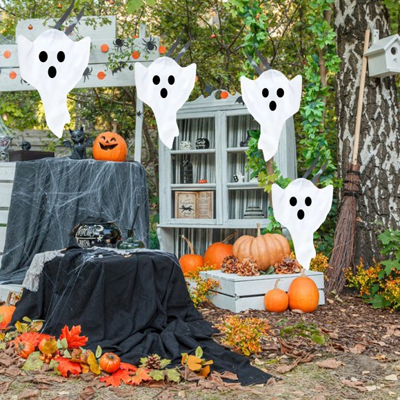 Musbetu Halloween Ghost Windsock Flag Hanging Decoration 3D Windsock Streamer White Flying Ghost for Home Yard Patio Outdoor Decor