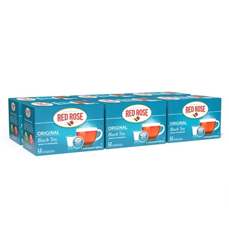 Red Rose Original Full Flavored Black Tea Strong Black Tea with 12 Individually Single Serve K-Cups (Pack of 6) Contains Caffeine Brew Hot/Cold