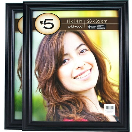 4W Black Solid Wood Frame, 11" x 14"