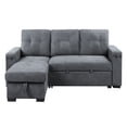 thumbnail image 2 of 95 Inch Sleeper Sectional Sofa with Storage Chaise, USB Ports, Woven Gray- Saltoro Sherpi, 2 of 5