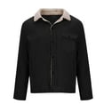 thumbnail image 4 of Bixock Men Fall and Winter Fleece Shirt Jackets, Men Sherpa-Lined Jackets, Men's Solid Color Fleece Lined Long Sleeve Zippered Pockets Casual Warm Outerwear Jackets, 4 of 4