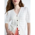thumbnail image 5 of Free Assembly's Women's Cotton Crochet Cardigan Sweater with Puff Sleeves, Sizes XS-4X, 5 of 6