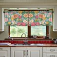 thumbnail image 3 of Yayeee Kitchen Curtains Set of 2 Light Filtering 57"x24" Over Sink Window Panels, Floral Pattern, 3 of 7