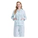 thumbnail image 5 of Conjunto de Pijama y Ropa de Descanso de Algodón para Mujer, Top de Manga Larga con Botones y Pantalones con Cintura Elástica y Cordón, Pijamas Suaves y Cómodos de Largo Completo para Mujer, Flores V, 5 of 7