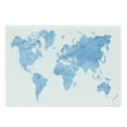 thumbnail image 1 of Map Cutting Board, Blue Watercolor Style World Map Pastel Colored Display of Continents, Decorative Tempered Glass Cutting and Serving Board, Large Size, Pale Blue White, by Ambesonne, 1 of 1
