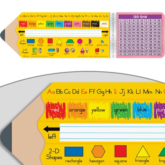 Zaner-Bloser Pencil Shaped Self-Adhesive Vinyl Desktop Helpers - Set Of 24