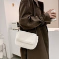 thumbnail image 4 of Hukapapa Bolso pequeño de felpa para mujer, regalo de Navidad, bolso mensajero de moda, bolso de felpa con cadena, color blanco, 4 of 5