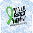 thumbnail image 4 of Inktastic Never Stop Fighting Mental Health Awareness Green Ribbon T-Shirt, 4 of 5