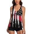 thumbnail image 2 of CALAFEBILA Plus Size Swimsuits for Women Tankini Modest 2 Piece Independence Day 4th of July Summer American Flag Graphic Pools Bathing Suits, 2 of 5