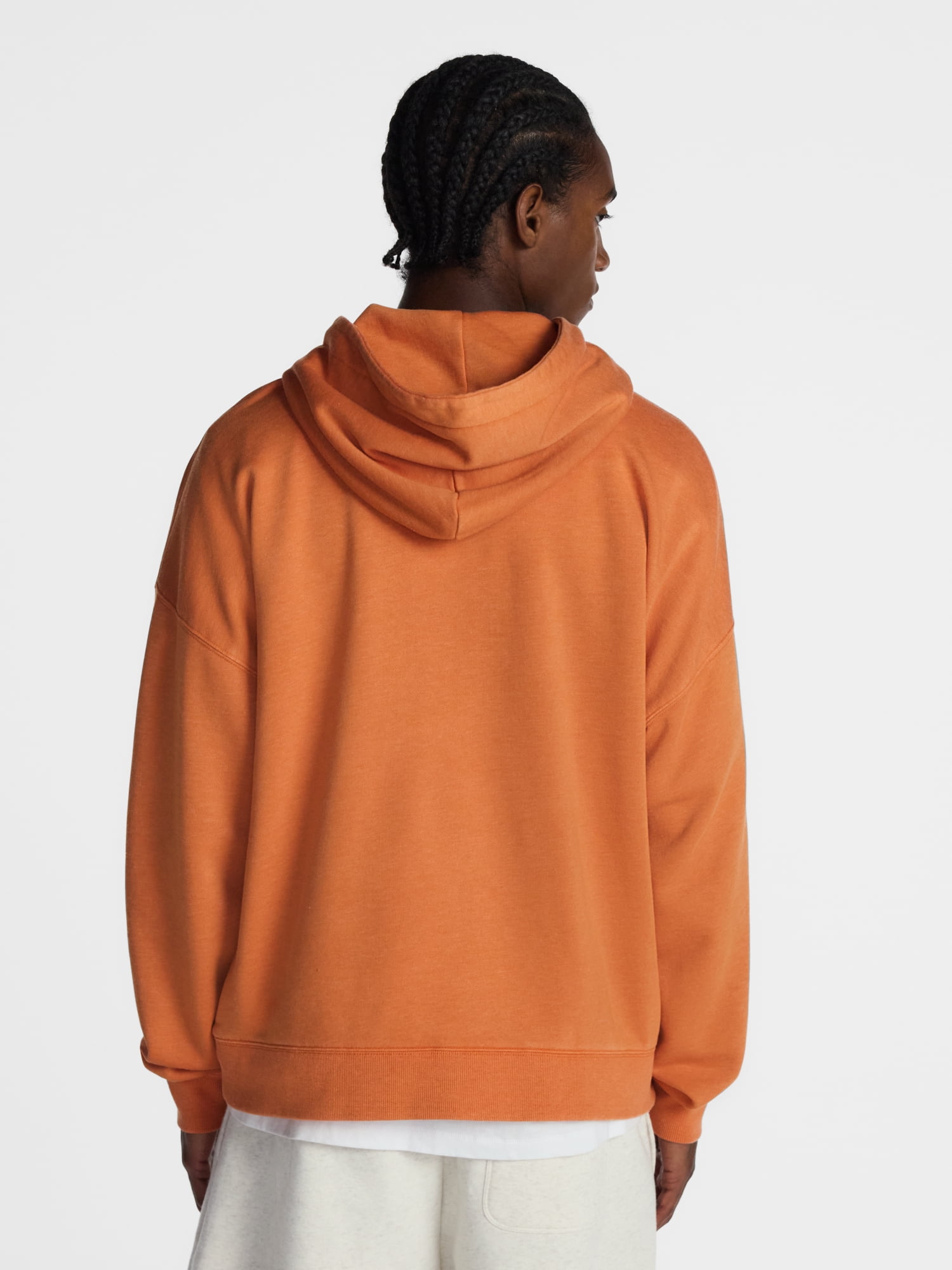 No Boundaries Boxy Fit Oversized Fleece Hoodie with Long Sleeves, Men's XS-4XLT