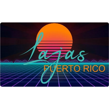 

Lajas Puerto Rico 4 X 2.25-Inch Fridge Magnet Retro Neon Design