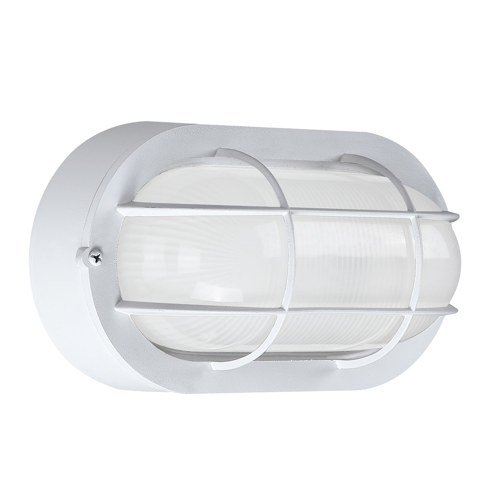 Industrial LED Outdoor Light Fixture Wall Mount with Ellipse Frosted Glass Shade, Dimmable, 3000K, 500 Lumens (2-Pack)