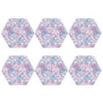 thumbnail image 2 of Pofeuu Tie Dye Print Leather Coasters Set of 6, Round Cups Mugs Mat Pad for Home Kitchen Heat Resistant Drink Coasters,Hexagon, 2 of 7