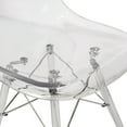 thumbnail image 6 of LeisureMod Cresco Molded Dining Side Chair - Acrylic Base Modern Accent Chair, Kitchen and Dining Stool, Set of 2, 6 of 8