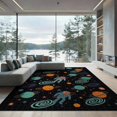 thumbnail image 2 of ODIKA 6'x9' Washable Area Rug Astronaut Cyber Arcade Galaxy Motifs Sapcerug Fireworks Anime Flowing Dynamic for Queen Size Bedroom, Under Bed, Master Suite, Easy Care, Non-Shedding, 2 of 7