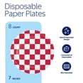 thumbnail image 4 of Way to Celebrate Patriotic Grill Disposable Lunch Paper Plates, Red and White Checkered, 7" 8 Count, 4 of 6