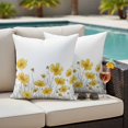 thumbnail image 2 of Outdoor Pillow Cover Watercolor Chrysanthemum Set of 2 Waterproof Throw Pillowcases Brown Floral Decorative Patio Furniture Pillows for Couch Garden Indoor & Outdoor Use, 2 of 9