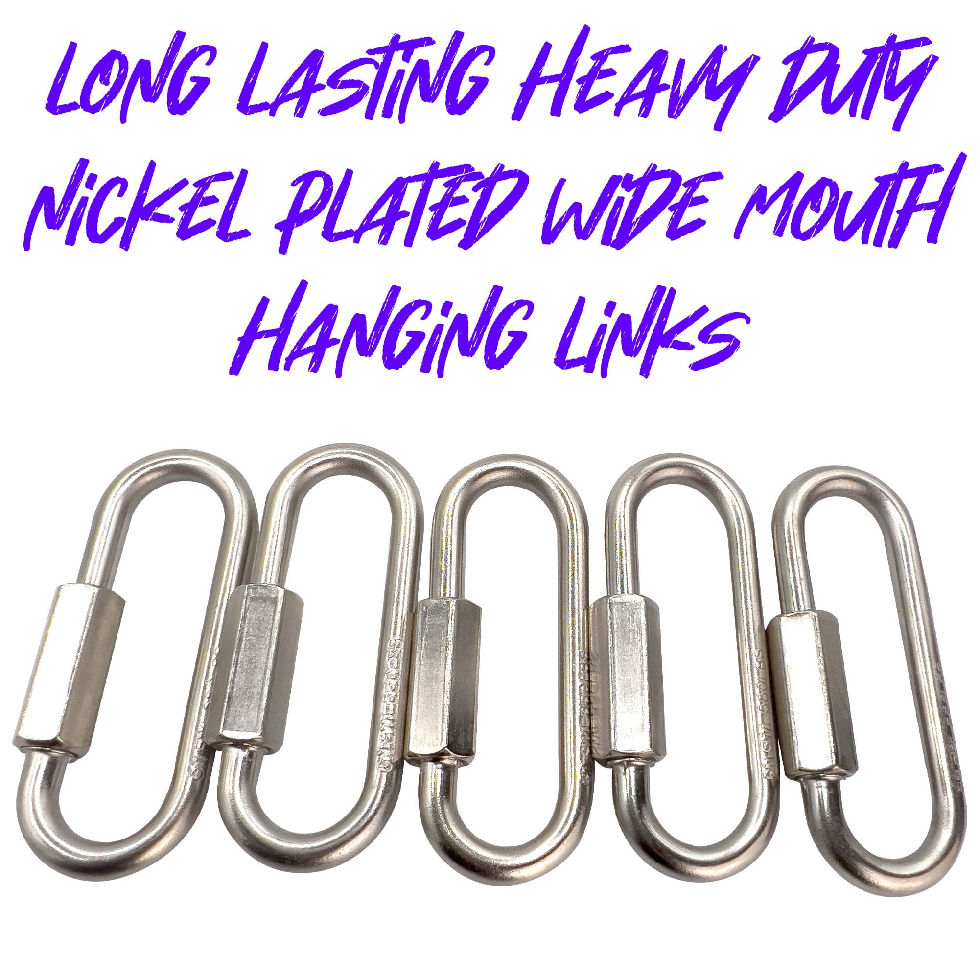 7009 Pk15 Nickel Plated 2.5 Inch Wide Mouth Toy Quick Link M&M Bird Toys - Pet Safe