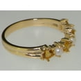 thumbnail image 3 of LBG 14k Yellow Gold Cultured Pearl & Citrine Womans Eternity Ring - Size 5, 3 of 5