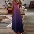 thumbnail image 2 of Ovticza Womens 2024 Casual Sleeveless Sundress Plus Size Loose Tie Dye Long Summer Beach Maxi Dress Dark Purple XL, 2 of 5