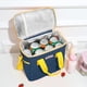 thumbnail image 1 of Bolsa térmica aislante con bolsa de hielo - Bolsa de picnic de gran capacidad de 11" para oficina y exterior - Bolsa térmica impermeable, correa desmontable, verde/azul marino/amarillo, 1 of 8