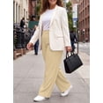 thumbnail image 5 of Gleelist Women's Plus Size Dress Pants High Waist Wide Leg Work Pants Flowy Business Casual Palazzo Slacks Trousers with Pockets(XL-5XL), 5 of 6