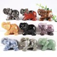 thumbnail image 3 of MATROOY 10pcs 1.5" 2" Elephant Statue Natural Gemstone Crystal Craft Animals Figurines-2" 10PCS Mix Elephant, 3 of 9