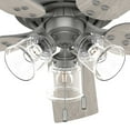 thumbnail image 6 of Hunter 52 inch Indoor Ceiling Fan with LED Lights - Ceiling Fan with Pull Chain, For Bedroom, Living Room, or Kitchen, Standard Mount, No Remote, 5 Blades - Shady Grove 52382, Matte Silver, 6 of 16