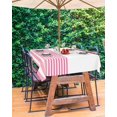 thumbnail image 2 of Sage Green Striped Outdoor Tablecloth - 54x54 Inch Square Dining Table Cover, Modern Farmhouse Stripes Waterproof Outdoor Table Cloth with Umbrella Hole & Zipper for Picnic/Patio/Party, 2 of 5