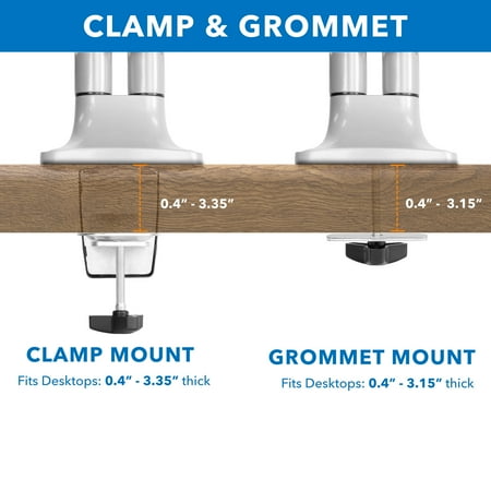 Mount-It! - Full Motion Dual Monitor Desk Mount With Gas Spring Arms - Silver