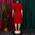 thumbnail image 6 of AURA Plus Size Women Pleated High Waist Midi Dress Half Turtleneck Button Elegant Autumn Dress, 6 of 8