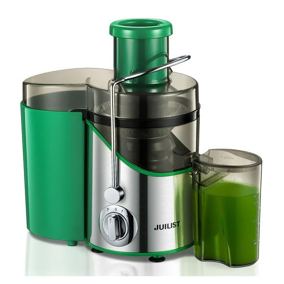 Extractor de jugos Juilist de boca ancha de 3 pulgadas 3 velocidades motor 400 W verde