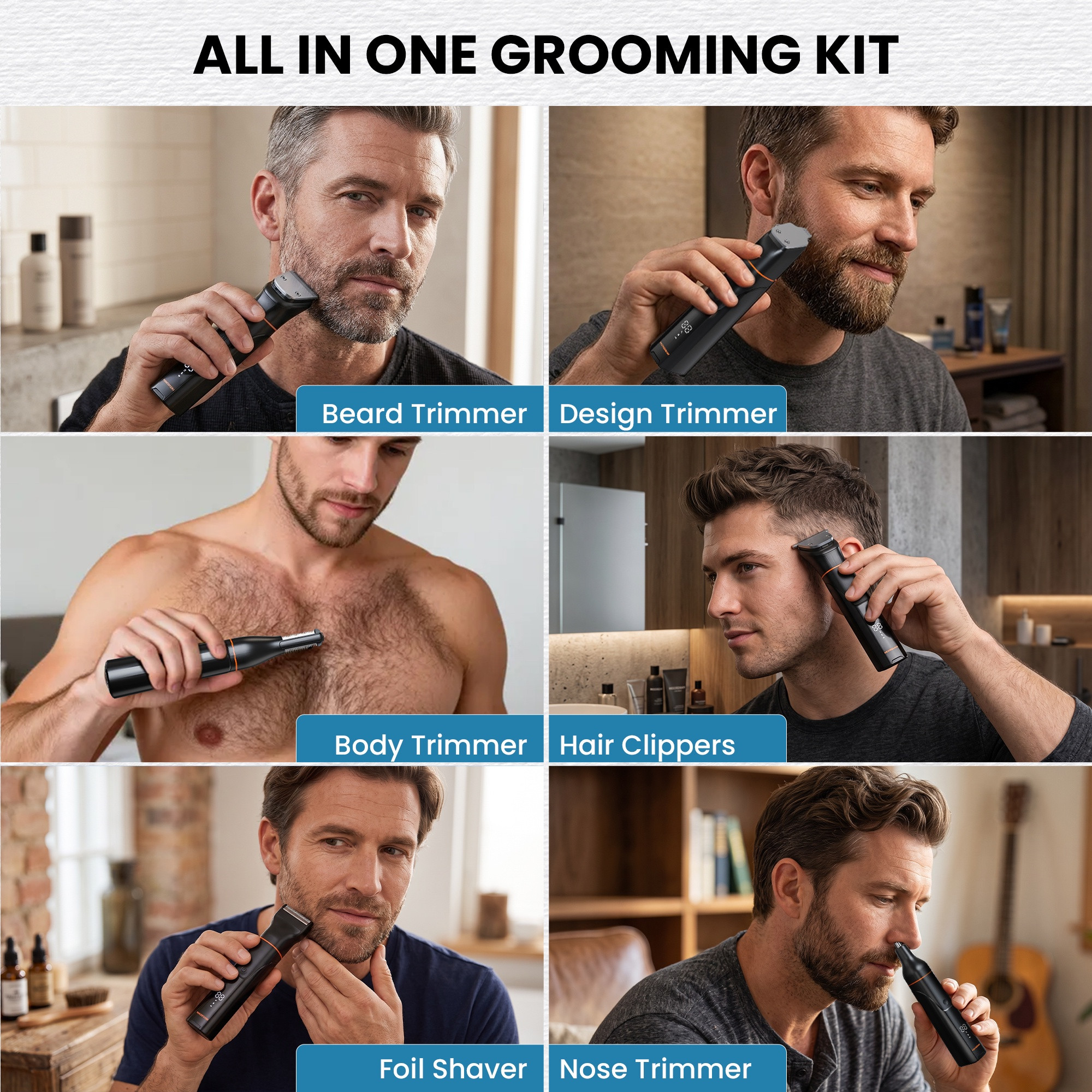 MAXGROOM 6-in-1 Dual-Speed Electric Beard Trimmer photo 4