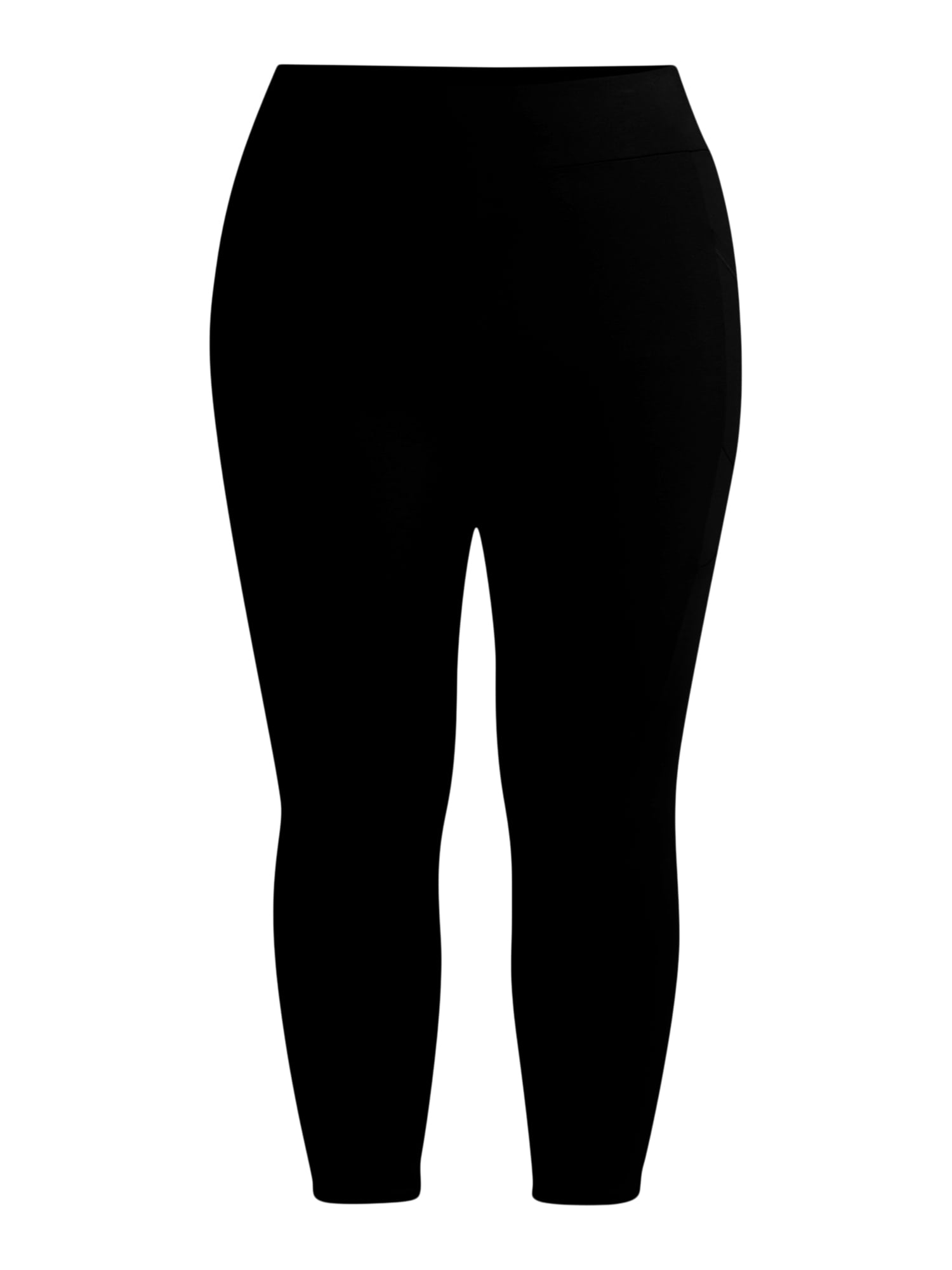 Terra & Sky Women's Plus High Rise Capri Leggings with Cellphone Pockets, 2-Pack