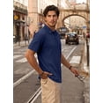 thumbnail image 3 of RICHCOIN Polo Shirts for Men Summer Short Sleeve Textured Knit Casual Golf Tops Collared T Shirt, 3 of 7