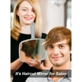 thumbnail image 4 of Hand Mirror Salon Barber Hairdressing Handheld Mirror with Handle(Square,Black and Grey,7.4 x 10.3 inches), 4 of 6
