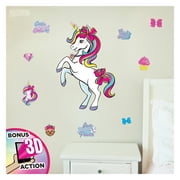 JoJo Siwa Unicorn Wall Decal - Unicorn Wall Decor with 3D Augmented Reality Interaction - Unicorn Room Decor