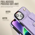 thumbnail image 2 of Case for iPhone 14 Plus, Crossbody Wristlet Case Wallet with RFID Blocking Card Slots KickStand Flip Folio PU Leather Magnetic Protective Cover Women for iPhone 14 Plus, Violet, 2 of 9