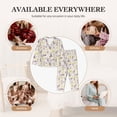 thumbnail image 7 of Yiaed Lavender Flowers Print Pajamas Women's Long Sleeve Sleepwear Soft Button Down Loungewear Pjs Lounge Set Nightwear Womens Pajama Pants-Large, 7 of 7