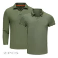 thumbnail image 1 of 2pcs Playera Tipo Polo Tactica Para Hombre Manga Larga Corta, 1 of 8