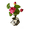 Rose Red, variant on Mosiee Artificial Lotus Flower Arrangement Geometric Pot for Home Garden Wedding Decor Rose Red