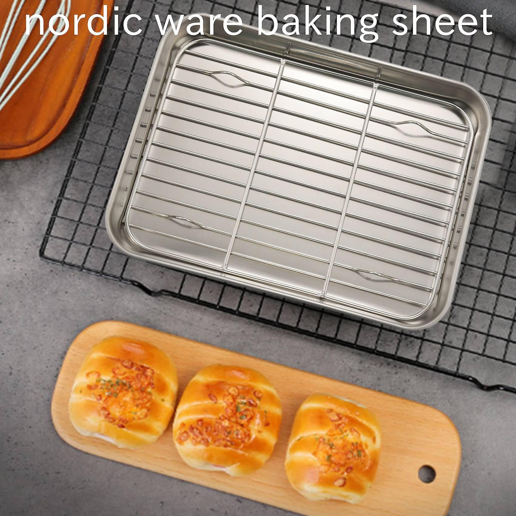 Baking Sheet With Wire Rack Set Cookie Sheet Pan Insert For Oven Cooling Grill Nonstick Sheet Bacon Walmart