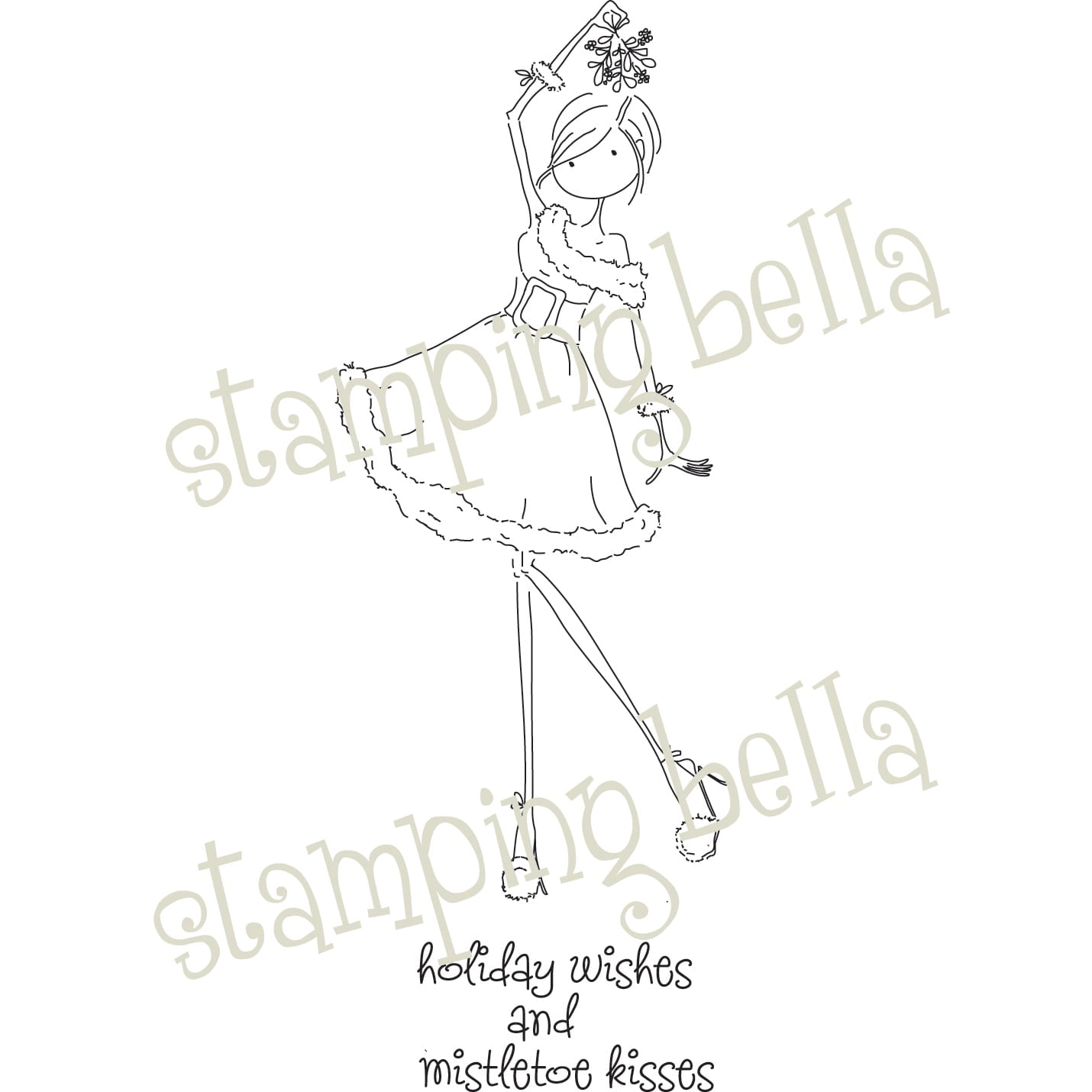 6.5 x 4.5 Stamping Bella Uptown Girl Posh Has A Present Cling Rubber Stamp
